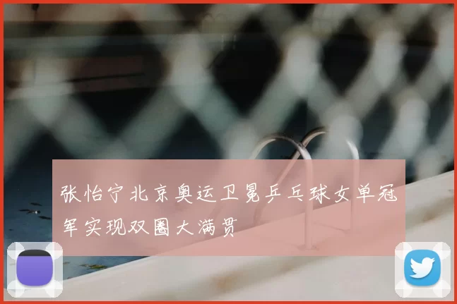 张怡宁北京奥运卫冕乒乓球女单冠军实现双圈大满贯